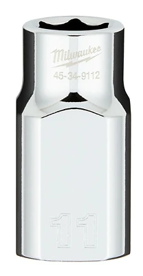 1/2 In. Drive 11 Mm 6-point Shallow Metric Socket With Four Flat Sides