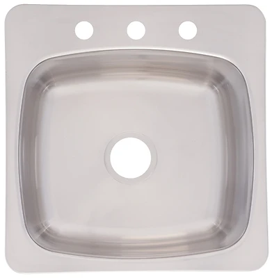 Stainless Steel Dual Mount 20-1/8 In. W X 20-9/16 In. L One Bowl Kitchen Sink