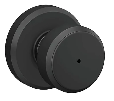 Schlage F40VBWE622 Bowery Privacy Door Knob, Matte Black, Round