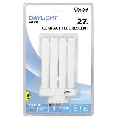Feit Electric BPPL27F/65K Compact Fluorescent Bulb, 27W, Daylight 6500K