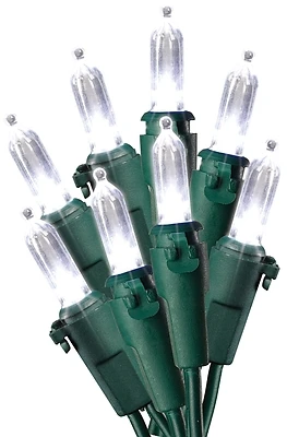 Hometown Holidays Mini LED Light Set, 50 Lights, White, 120V