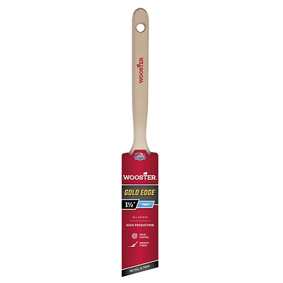 Wooster 5231-1 1/2 Gold Edge Angle Sash Paint Brush, 1-1/2 In., Polyester