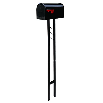 Gibraltar Mailboxes MC11KITBAM Mailbox-To-Go All-in-One Mailbox & Post Combo, Black Steel