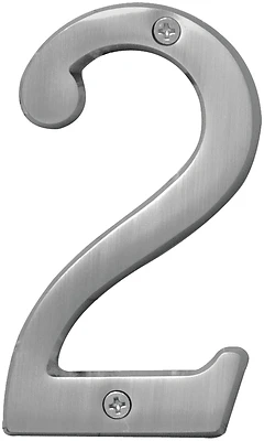Hy-Ko Prestige BR-43SN/2 House Number 2, 4 In., Satin Nickel, Solid Brass