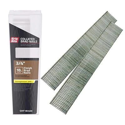 Grip Rite GRF1834M 18 ga ElectroGal Straight Collated Brad Nails, 3/4"
