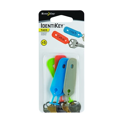 Nite Ize IKCT-A1-5R7 IdentiKey Plastic Key Tags, Assorted Colors, 5-Pack