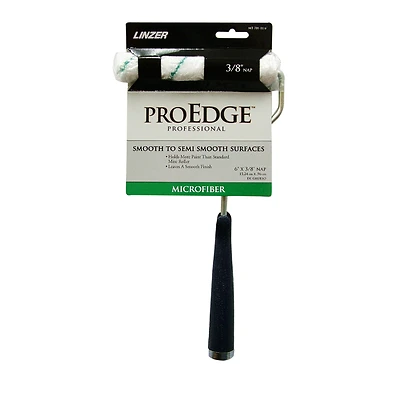 Pro Edge Microfiber Mini Paint Roller Cover + Frame, 6 x 3/8 In. Nap