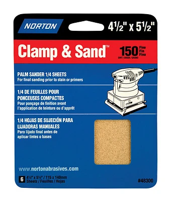 Norton Multisand Sanding Sheets, Assorted Grit, 4-1/2 x 5-1/2 In., 6-Pack