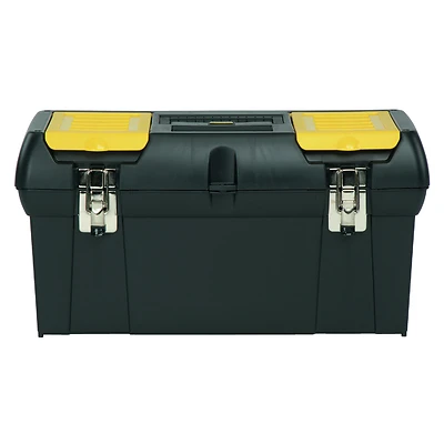 24 Inch Tool Box With Tray, Lockable, Black/yellow, Model 024013s