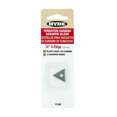 Hyde 11160 Maxxgrip Pro Tungsten Carbide Triple-Edge Scraper Blade, 7/8 In.