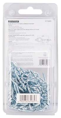 Medium Screw Eye 9/32 X 1-1/8 In. Steel Bright Zinc Plated