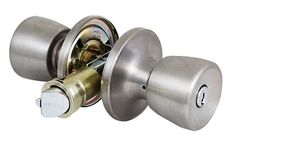 Prosource T-5764SS-ET Mobile Home Entry Lockset, Brass, 3 Pack