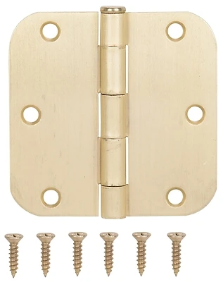 3.5 X 3.5 Inch Satin Brass Steel Door Hinge With Loose Pin