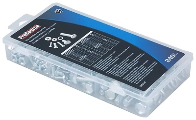 61465 Zinc Sae Nut And Bolt Assortment - 240 Pieces, Low Carbon Steel