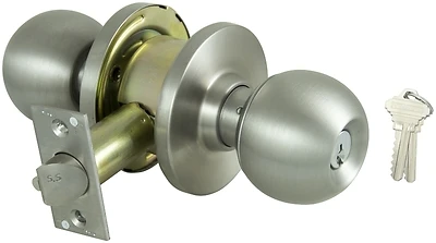Classroom Grade 2 Knob Set, Stainless Steel, 1 Cylinder, Rekeyable