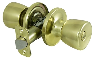 4984431 Privacy Tulip Knobset Polished Brass 2-3/8 - 2-3/4 In