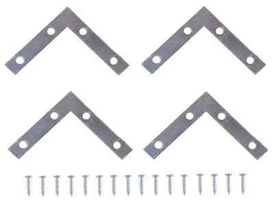 Flat Corner Brace, Steel, 3-1/2 In L X 5/8 In W, Zinc Plated