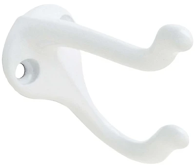 571a Traditional Cast Aluminum Coat And Hat Hook, 3 Inch Projection, White Finish