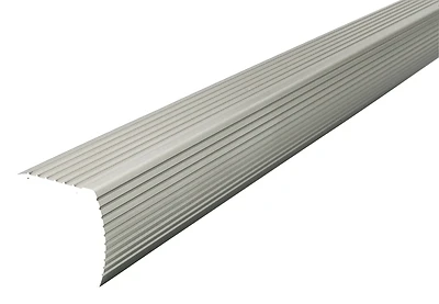 72 Inch Fluted Stair Edging In Satin Silver Aluminum