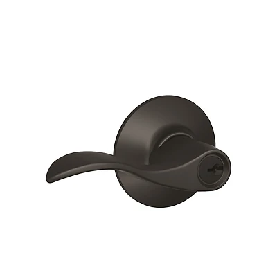 Schlage F51aacc622 Keyed Matte Black Lever Entry Accent Lockset