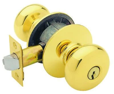 Plymouth Entry Knob Lockset Model F51a Ply605ka4 In Bright Brass Finish