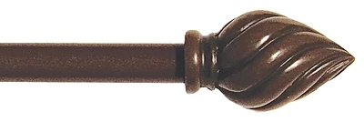 Kenney KN44102 Curtain Rod, 1/2 In Dia, 28-48 In, Weathered Brown