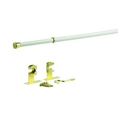 Enamel White Sash Rod 48 In. To 84 In. Adjustable Length Steel