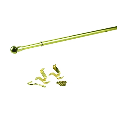 Brass Gold Adjustable Curtain Rod 48 In. To 86 In. Length With Hardware