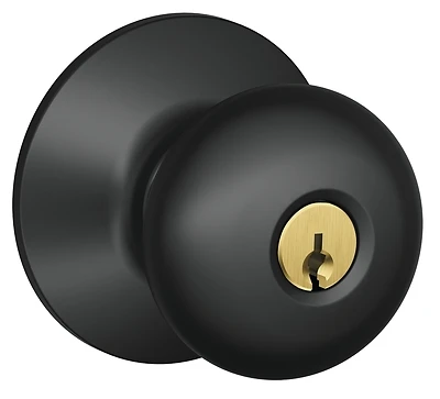 Plymouth Matte Black Entry Knobs Key K4 1-3/4 In. Ansi Grade 2