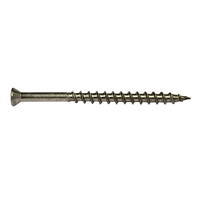 No. 8 X 3 In. L Star Trim Head Deck Screws 100 Pk, Stainless Steel, Outdoor Use