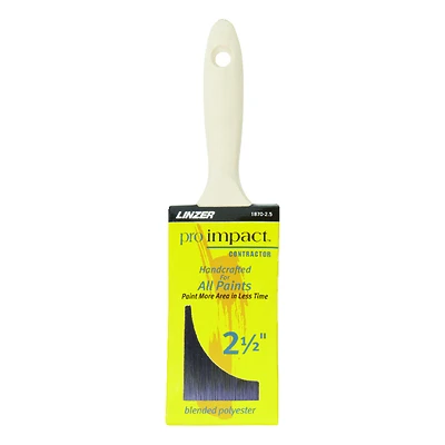 Linzer 1870 Pro Impact 2-1/2 In. Flat Paint Brush, Nylon/Polyester