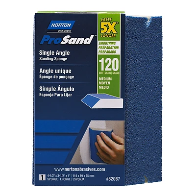 Norton ProSand 82067 Sanding Sponge, 4-1/2 In. x 3-1/2 In., 120 Grit Medium