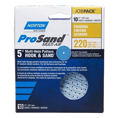 Norton ProSand 07660703218 5 In. Ceramic Alumina Sanding Disc, 220 Grit, 10 Pk