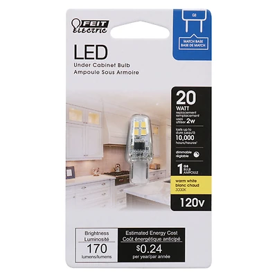 Electric T4 G8 Led Bulb Warm White 20 Watt Equivalence 2w 170 Lumens 1 Pk