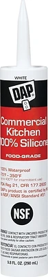 08656 Silicone Sealant For Commercial Kitchens, White, 9.8 Ounce Cartridge