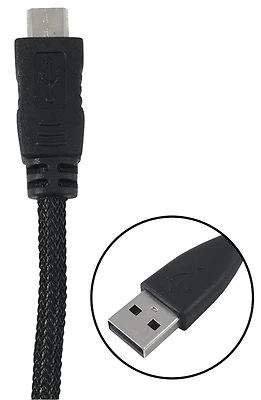 3 Ft. Braided Micro-b To Usb A Cable, Black, Model Pm1003mcbb