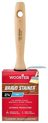 Wooster F5116 Bravo Stainer Brush 2-3/4 Inch China Bristle With Hardwood Handle