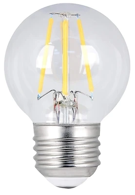 Feit Electric GM60927CAFL2RP G16.5 LED Bulb, 60W Equivalent, Dimmable, 2-Pack