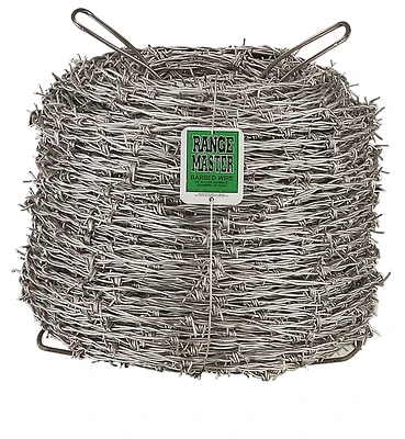 Rangemaster 7126 4-point Barbed Wire, 1320 Ft Length, 12.75 Gauge, Zinc Coated