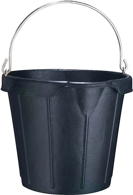 Fortiflex N939-18 Molded Rubber Pail, 18 Quart Capacity, Black