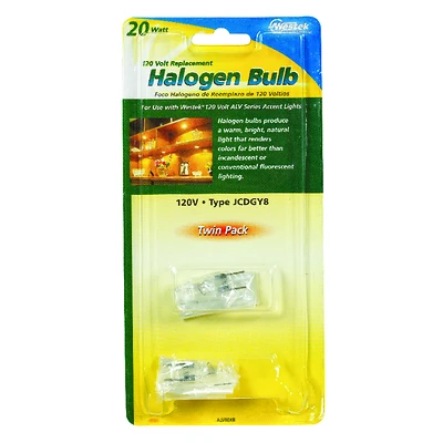 Westek ALV00XB 20W JCD Halogen Bulb, 240 Lumens, GY8.6 Base, 2-Pack