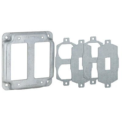 Raco 809U Square Steel 2-Gang Box Cover, 4-1/8 In