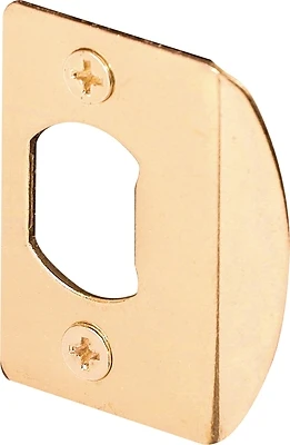 Prime-Line E 2307 Door Strike Plate, 2.25 In. H x 1-5/8 In. L, Brass-Plated Steel