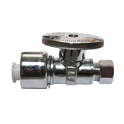 Plumb Pak PP2068POLF Straight Stop Valve, 5/8 x 3/8 in. Compression, Brass
