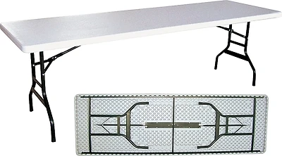 Simple Spaces DL-C2403L Folding Banquet Table, Steel Frame, 8 Ft, White