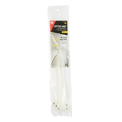 11 In. L Clear Self-cutting Cable Tie 20 Pk, Nylon, Model 45-311sc