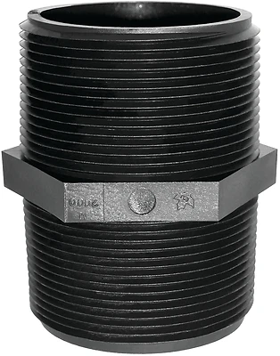 M 1000 P Polypropylene Pipe Nipple, 1 In, Mnpt, Black, Pack Of 5