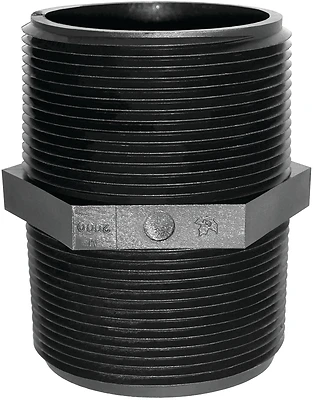 M 1200 P Polypropylene Pipe Nipple, Black, 0.5 In, Pack Of 5