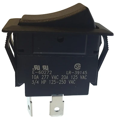 Gardner Bender GSW-45 Rocker Switch, SPST, 10/20A, Black