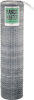 Rangemaster 6005 Poultry Netting, Hexagonal Mesh, 20 Gauge, 72 In x 150 Ft